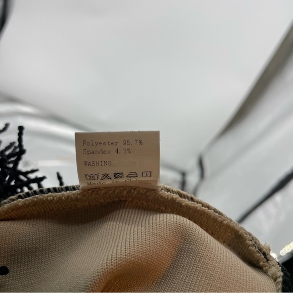 Chicida Puff Long Sleeve Mesh Patchwork Fringed Bandage Dress stars - Picture 8 of 8